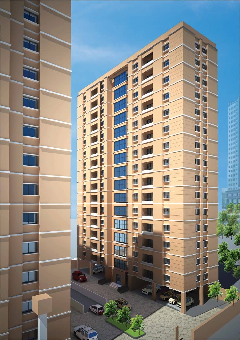 The residential blocks — architect's render Residential Blocks in GOR-I, Bath Island, Karachi, Bath Island, Karachi