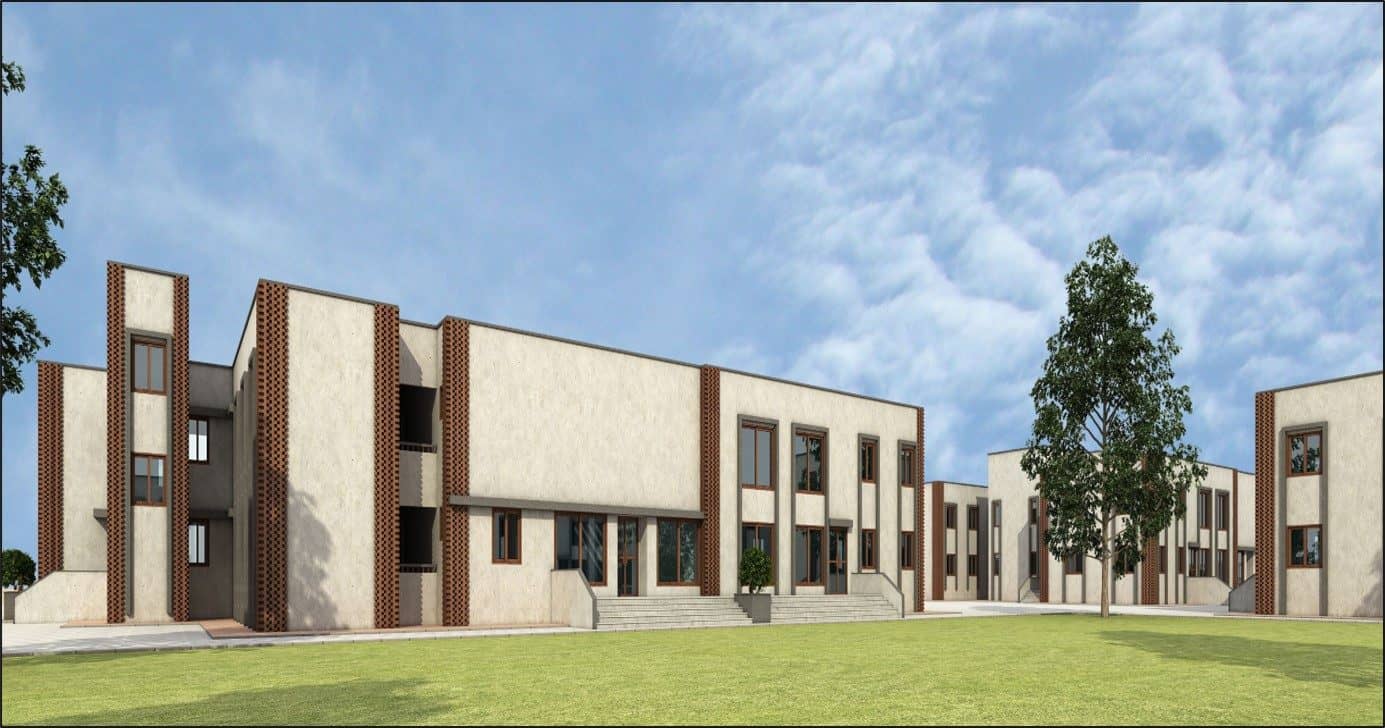 The academic block — architect's render Wadh Campus, Lasbela University of Agriculture, Water and Marine Sciences, Uthal, Balochistan