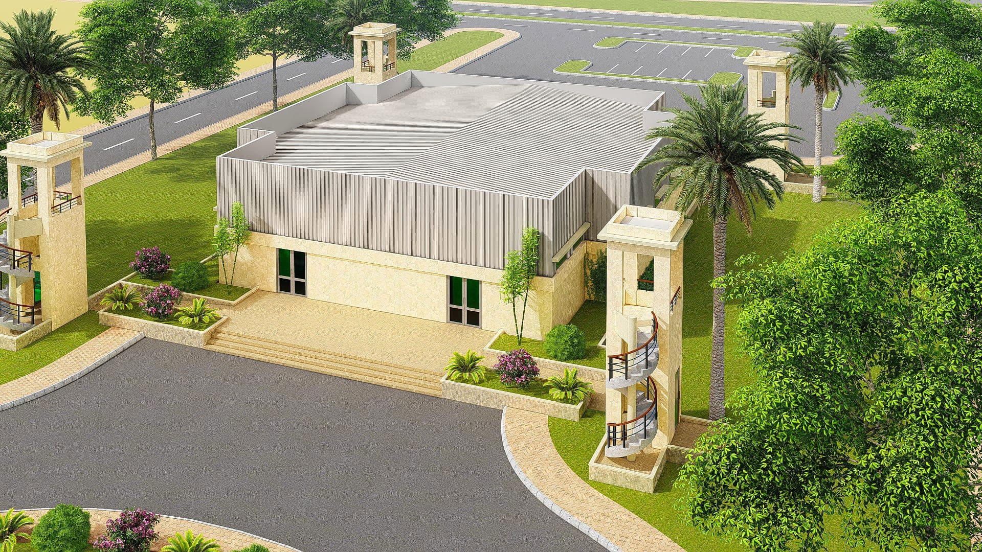 The airport training arena and its approach road at the ASF Academy, Karachi