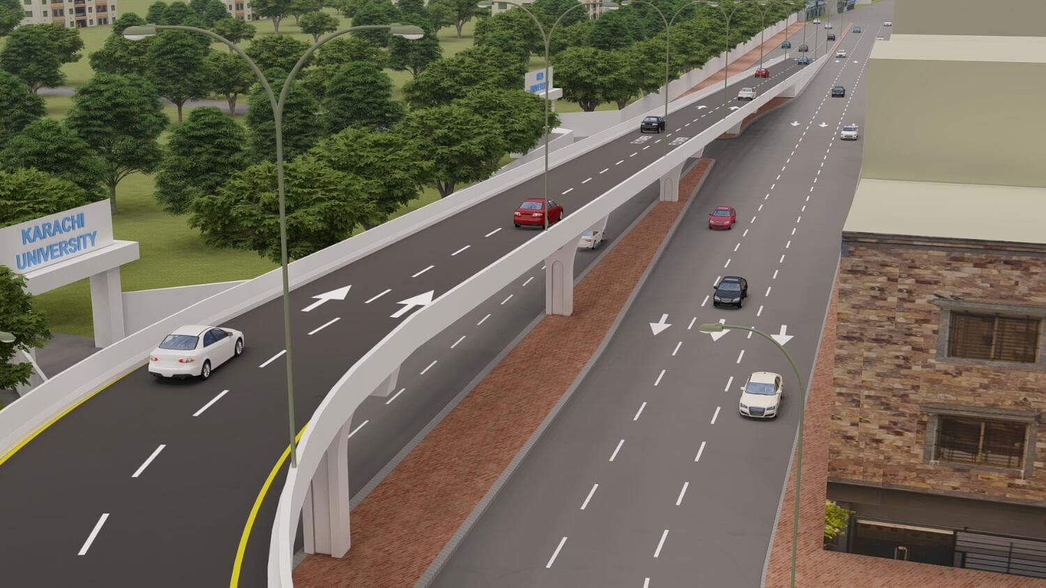 Proposal — the flyover where it passes Karachi University. Underpass and Flyover at Maskan Chowrangi, Maskan Chowrangi, Gulshan-e-Iqbal, Karachi