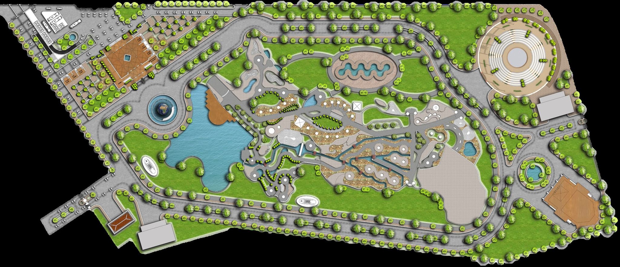 Master plan for the proposed park — reproduced from the drawing on file Pakistan Park at Mazar-e-Quaid, Karachi, Karachi